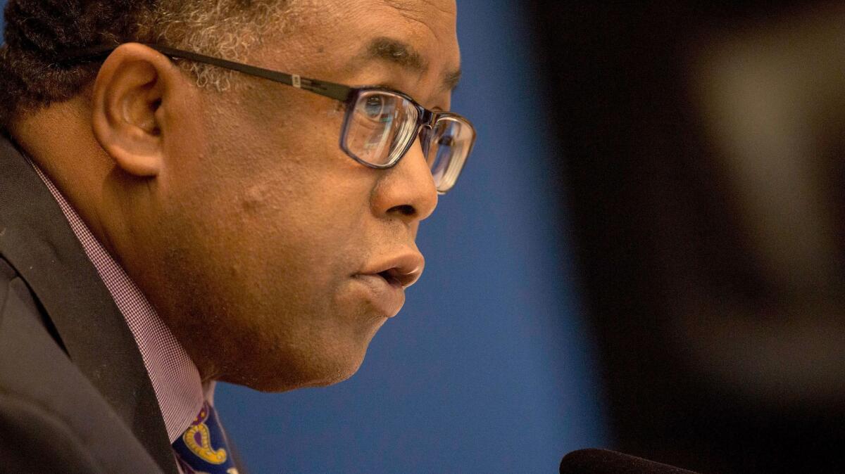 L.A. County Supervisor Mark Ridley-Thomas speaks during a 2015 meeting.