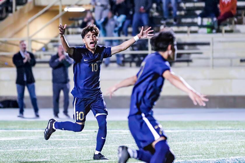 Carlos Ruano (10) of Birmingham celebrates after Adrian Diaz scores on a penalty kick in second half vs. ECR.