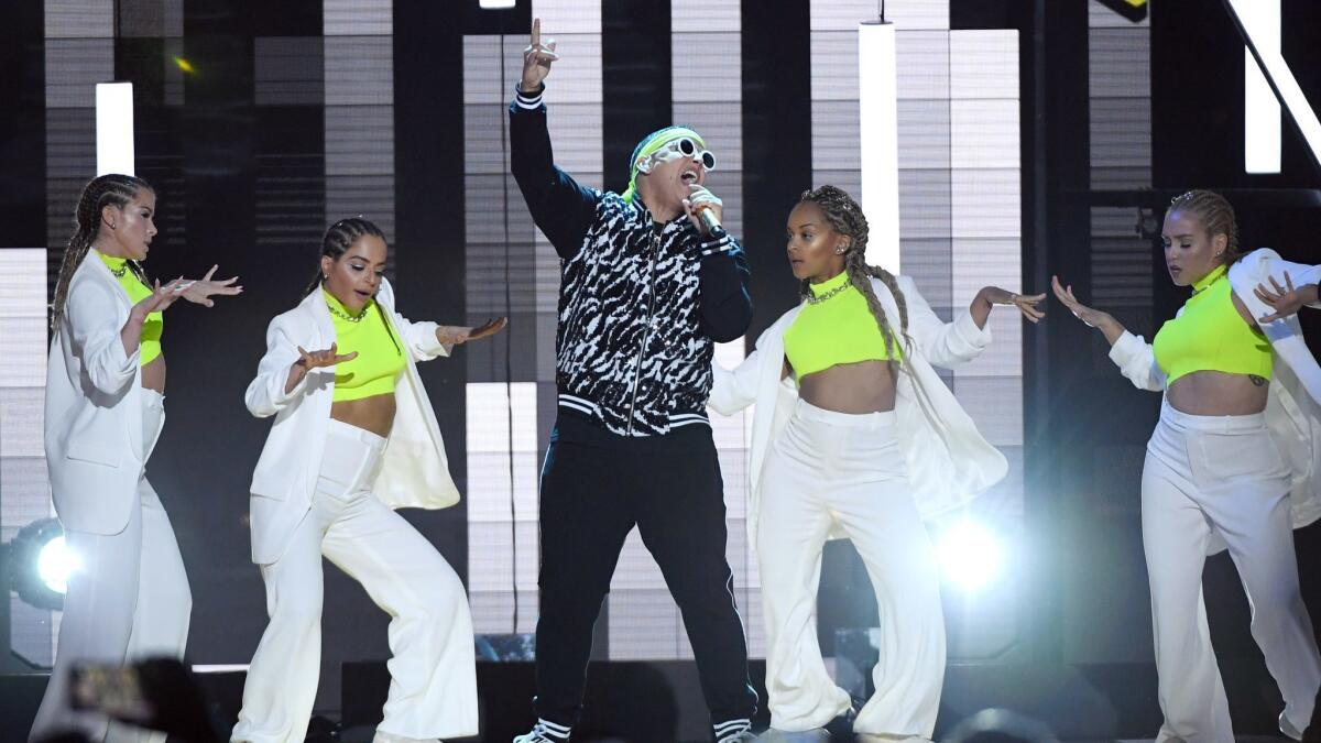 Daddy Yankee and dancers perform during the 2019 Billboard Latin Music Awards at the Mandalay Bay Events Center on April 25 in Las Vegas.