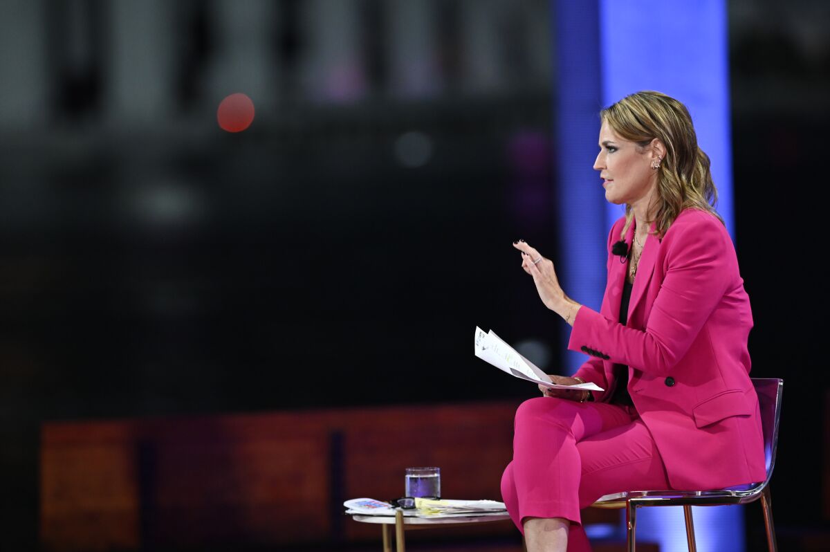 "Today" co-anchor Savannah Guthrie moderates NBC's town hall with President Trump in Miami on Thursday.