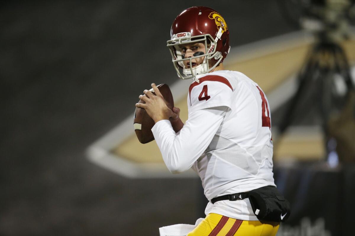 USC quarterback Max Browne completed eight of 12 passes for 113 yards in three games this season.