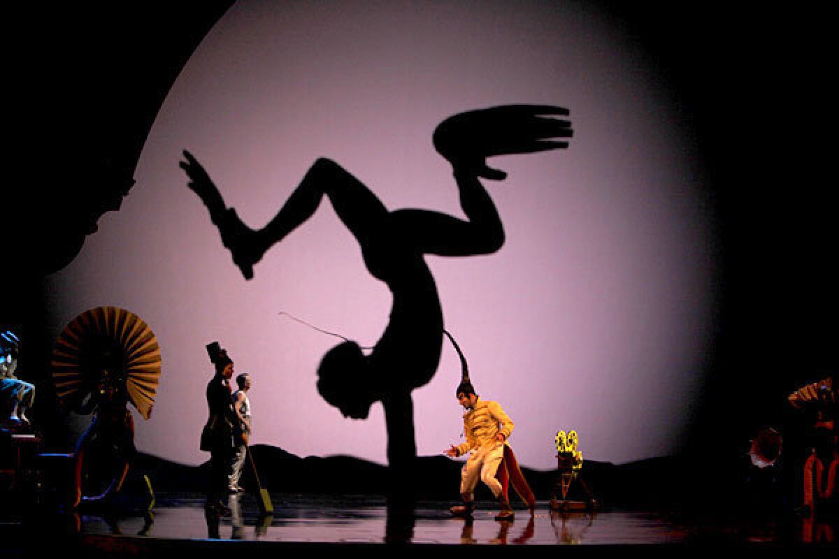 A scene from Cirque du Soleil's "Iris" at the Dolby Theatre in Hollywood. The Montreal company said Wednesday that it will lay off approximately 8% of its global workforce.