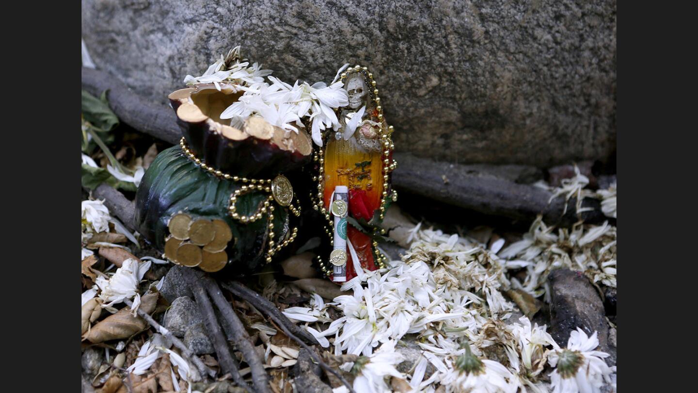 Photo Gallery: Trash, altars and offerings found on the Gabrielino Trail and the Arroyo Seco north of the Jet Propulsion Laboratory in the Angeles National Forest