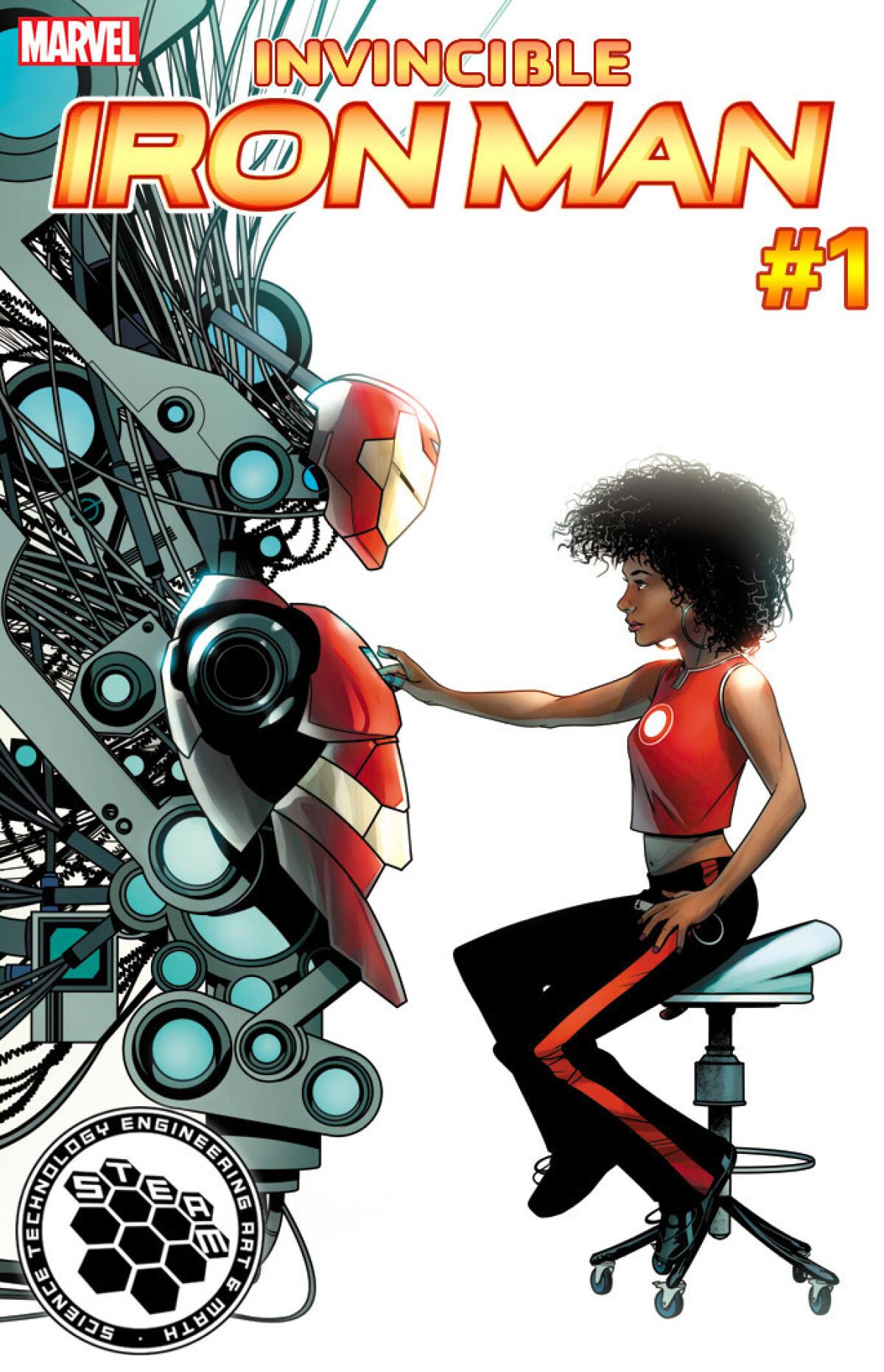 "Invincible Iron Man" No. 1 STEAM variant cover (engineering) by Mike McKone. (Marvel)
