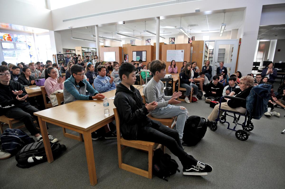 Edith Franke at Crescenta Valley High School library