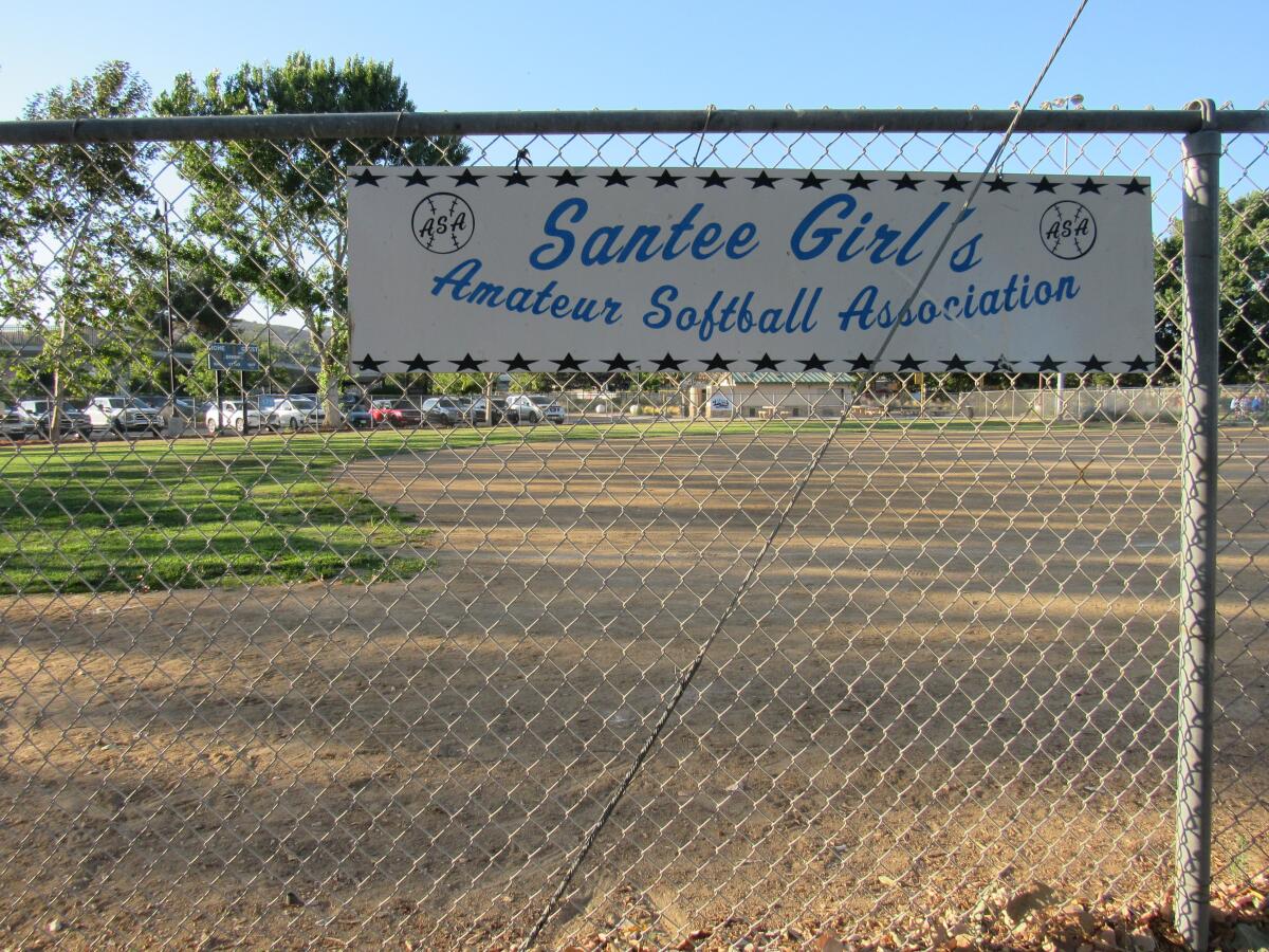 Two new softball fields will be next to this one at Town Center Park West in Santee.