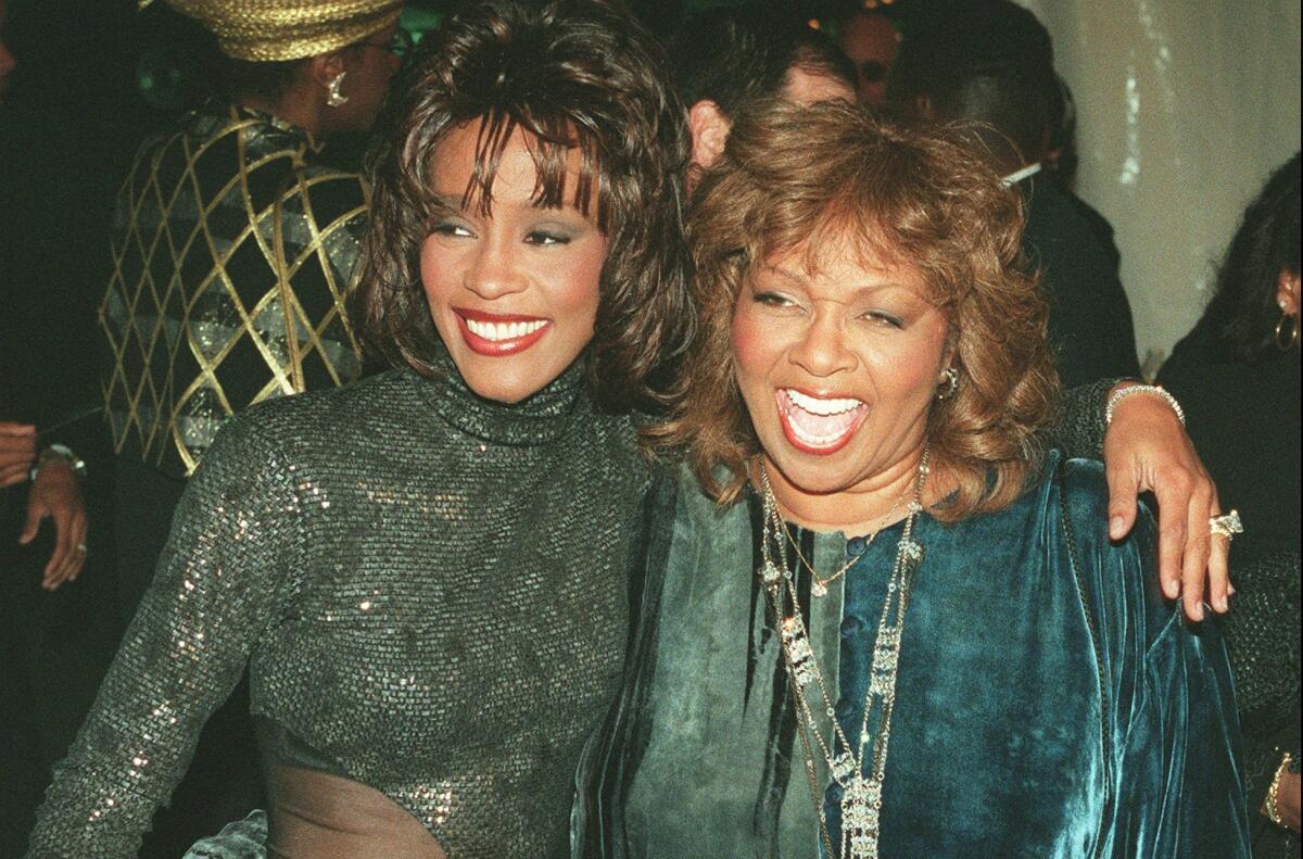 Whitney Houston and Cissy Houston arrive for the taping of the "Soul Train" 25th anniversary special.