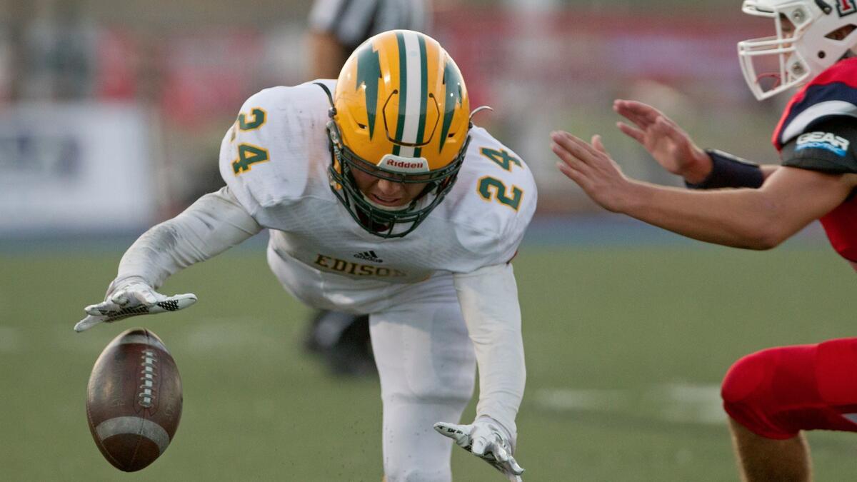 Edison High's Jack Carmichael (24) rushed for 67 yards and a score in last week's win.