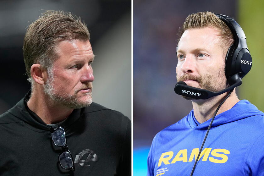 Rams general manager Les Snead, left, and coach Sean McVay.