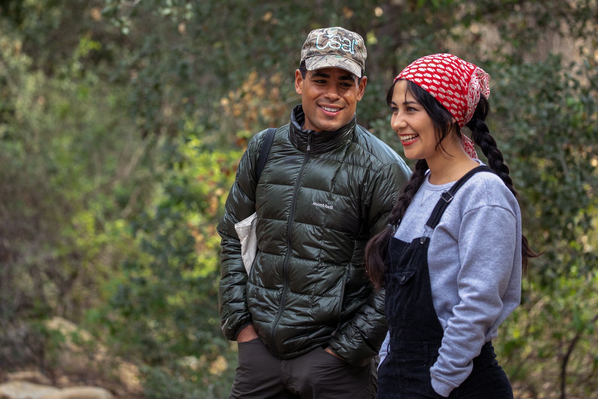 Usal Project founder Michael Washington stands with naturalist Andrea Jimenez during a nature walk. 