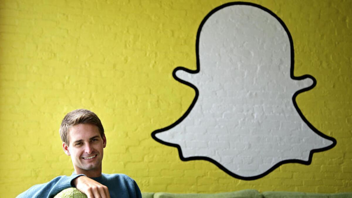Snapchat Chief Executive Evan Spiegel hints at going public.