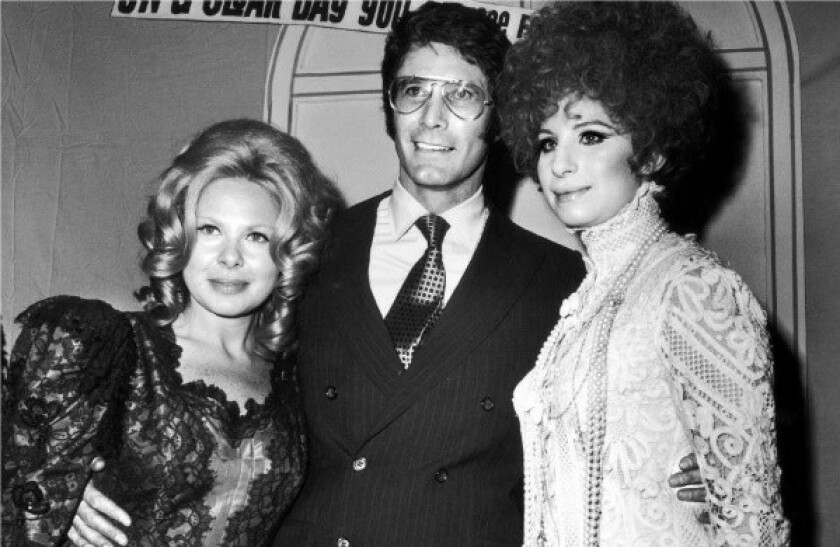 Sue Mengers, left, with Barbra Streisand and hairdresser Fred Glaser at the Beverly Hilton Hotel in 1969.
