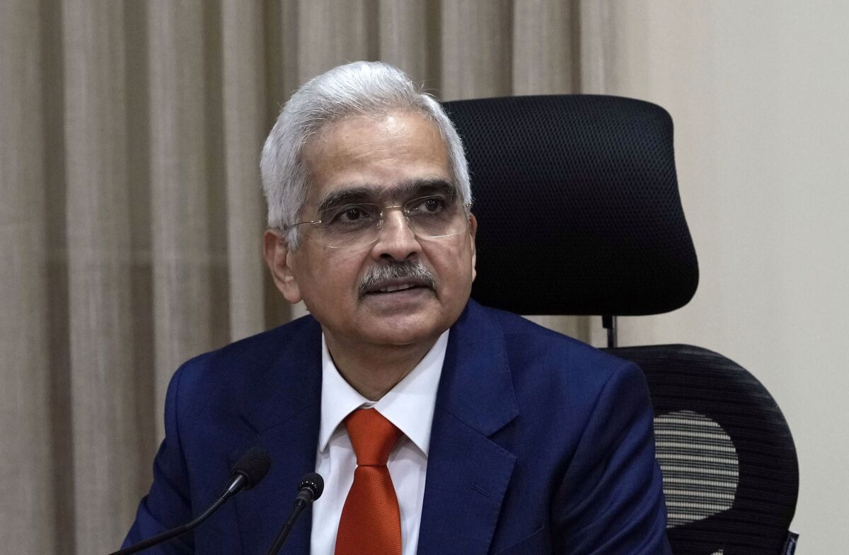 Governor of the Reserve Bank of India Shaktikanta Das addresses the bi-monthly monetary policy press conference in Mumbai, India, Friday, Sept. 30, 2022. India’s central bank on Friday raised its key interest rate by 50 basis points to 5.90% in its fourth hike this year and said developing economies were facing challenges of slowing growth, elevated food and energy prices, debt distress and currency depreciation. (AP Photo/Rajanish Kakade)
