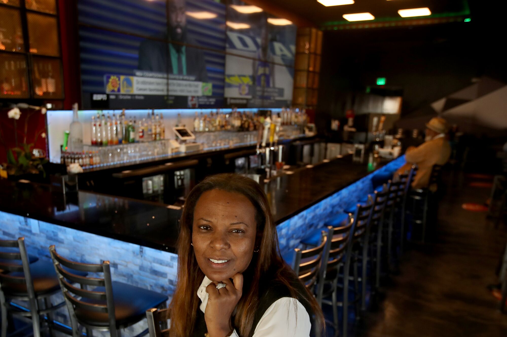 Betty Woldegiorgis in the Nile bar.