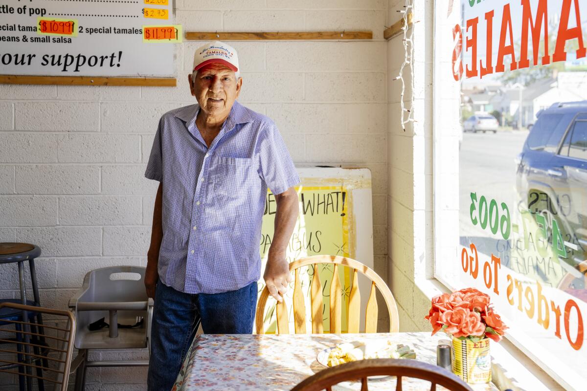Owner Felipe Hernandez opened Los Hernandez Tamales in 1990; he is seen here in the restaurant in Union Gap, Wash.