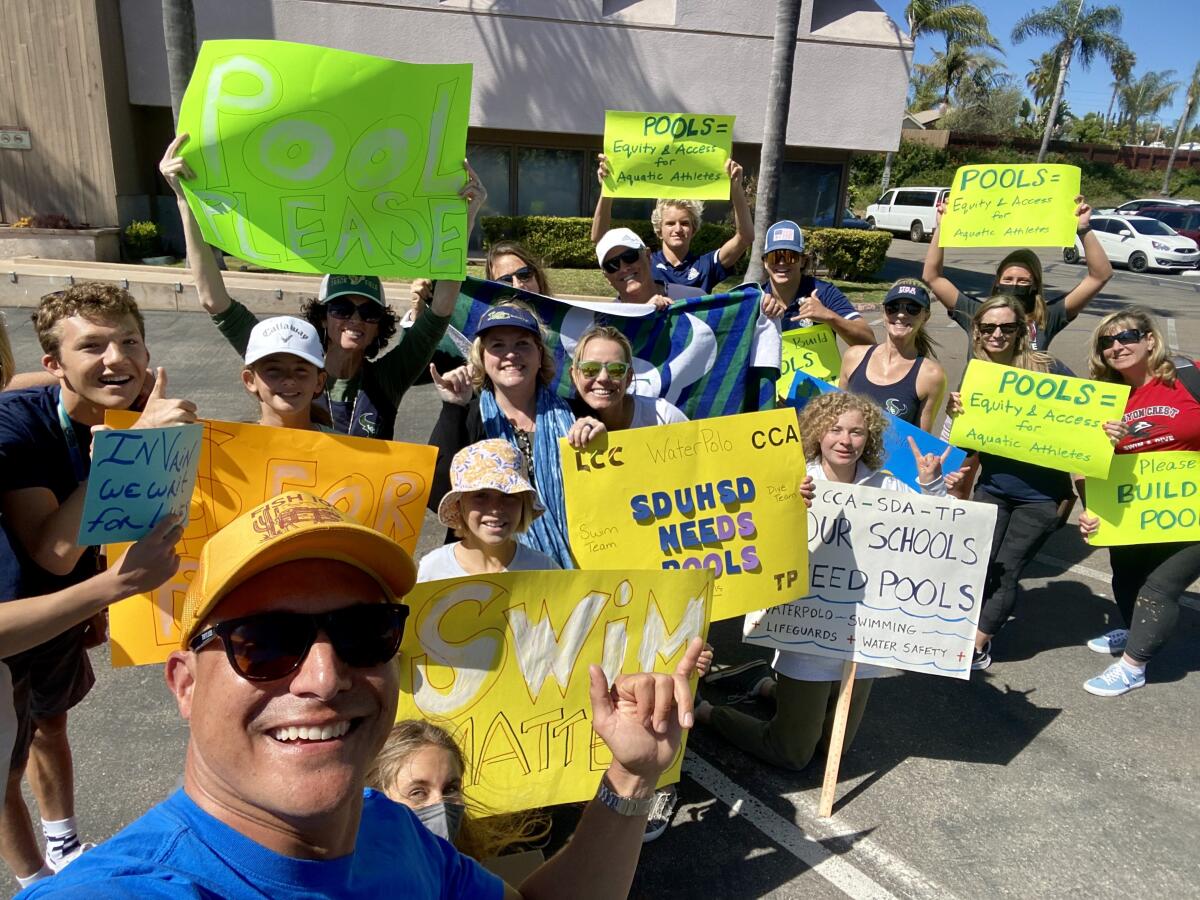 Pool supporters before the board's April 20 meeting.