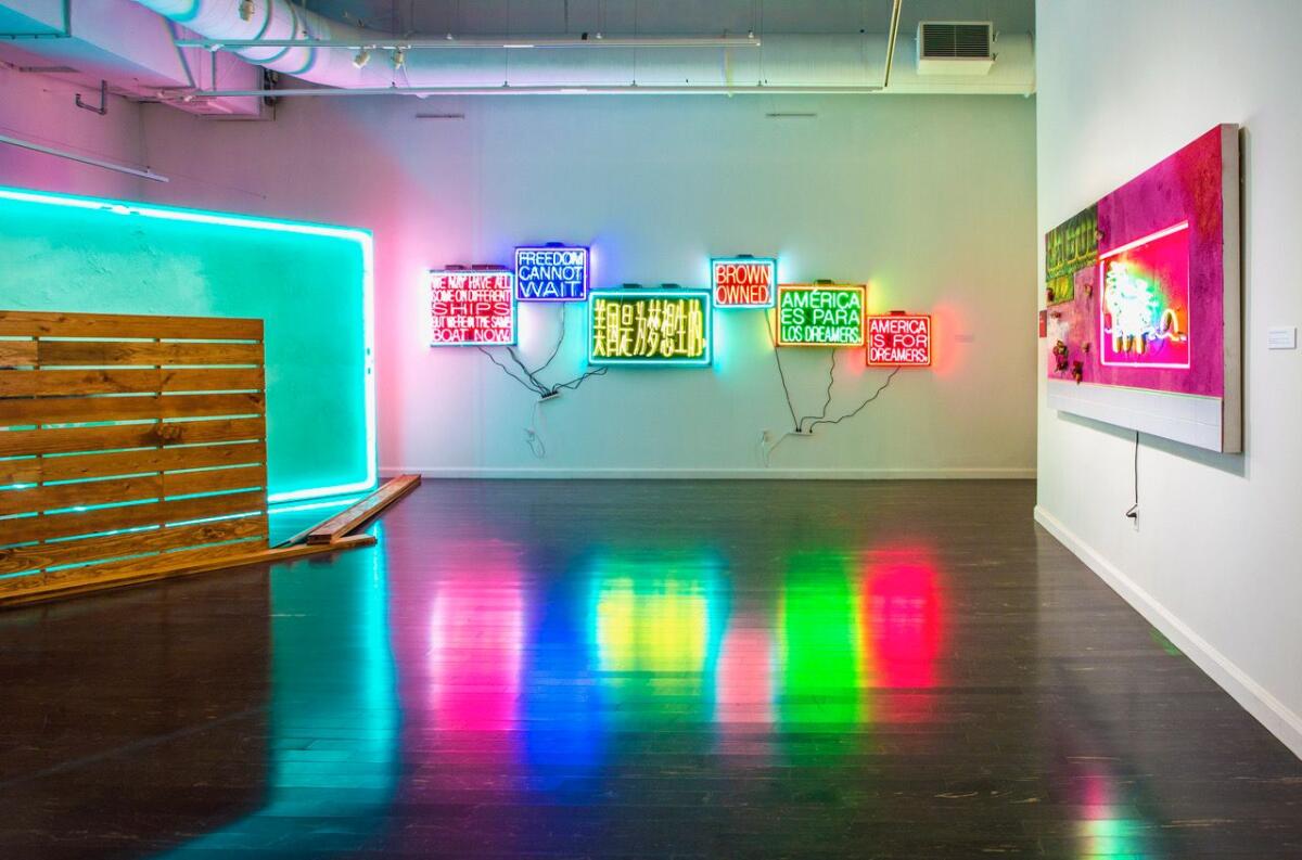 Patrick Martinez's "America is for Dreamers,” at Vincent Price Art Museum, East Los Angeles College, 2017.