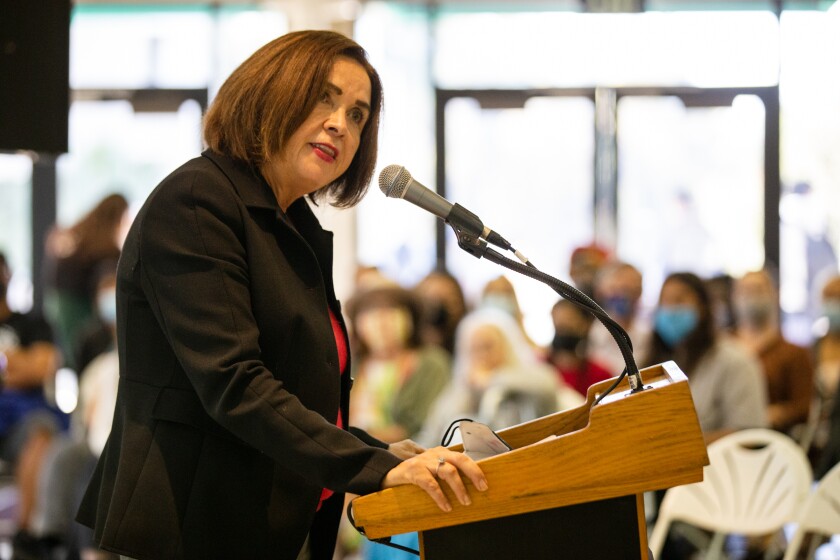 SDSU President Adela de la Torre criticized remarks made by Dean Monica Casper.