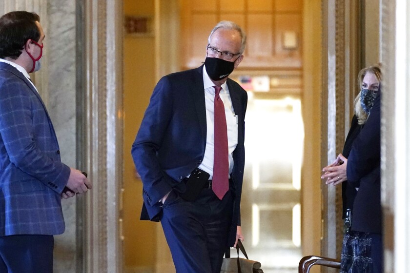 Senator Jerry Moran arrives at the U.S. Capitol