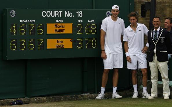 On June 24, American John Isner defeated France's Nicholas Mahut 70-68 in an 11 hour, and five minute tennis match, which spanned three days. The Wimbledon match was the longest match in history. Both players received an award for their efforts.
