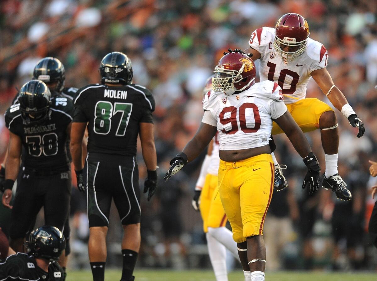 USC defensive tackle George Uko has been a standout on defense for the Trojans this season.