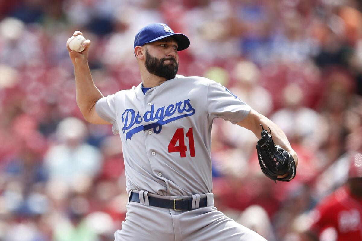 Chris Hatcher pitches against the Cincinnati Reds during a game on Aug. 27. Since coming off the disabled list on Aug. 15, Hatcher has compiled a 1.31 ERA in 22 games.