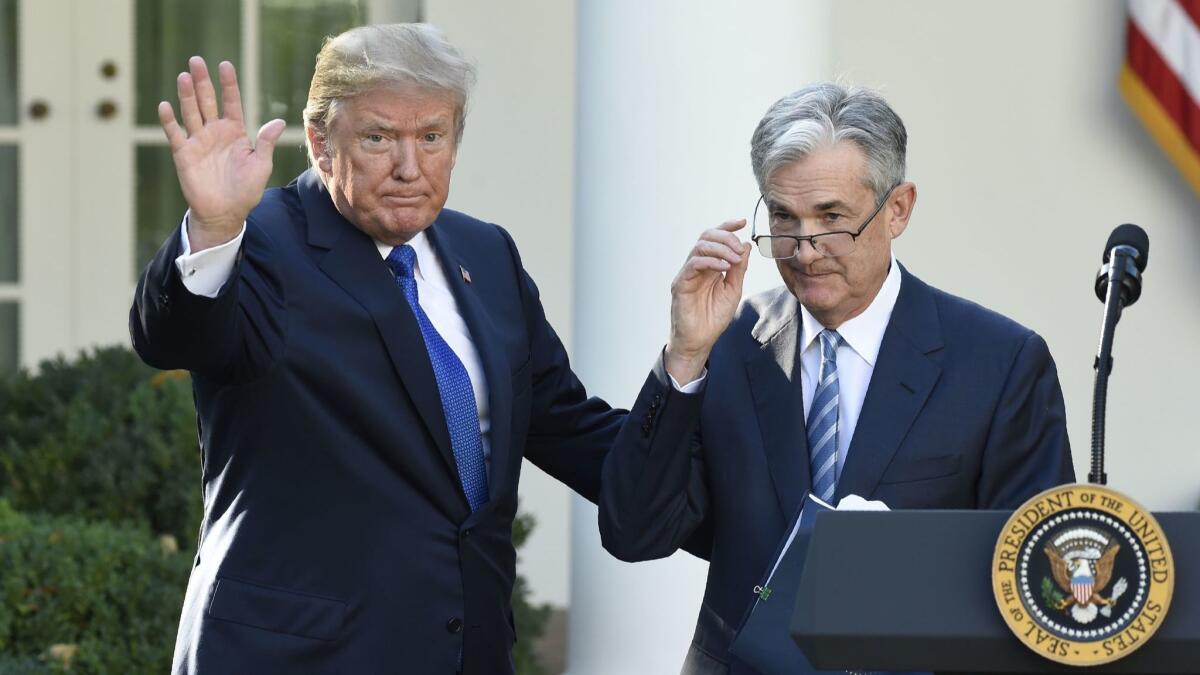 President Trump after announcing Jerome H. Powell as his nominee for chairman of the Federal Reserve in November