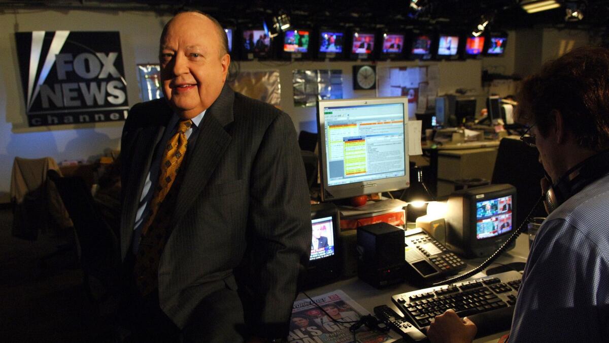 Fox News chief Roger Ailes poses at the cable news network's studios in New York in 2006. He died in 2017 at 77.