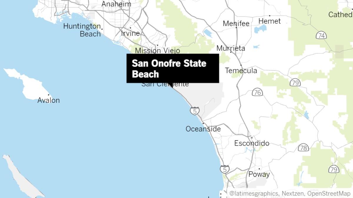 Map showing the location of San Onofre State Beach