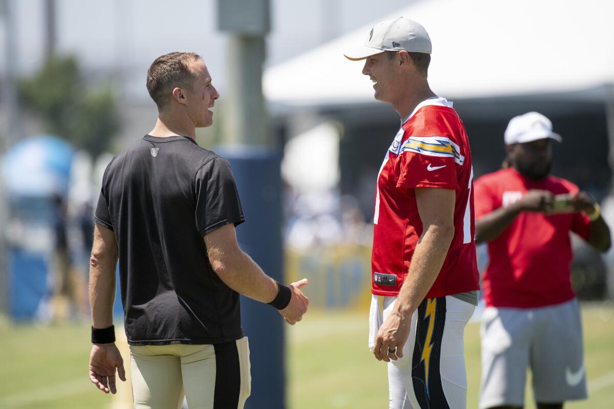 Column: Philip Rivers, Drew Brees get in their hits during interviews - The  San Diego Union-Tribune