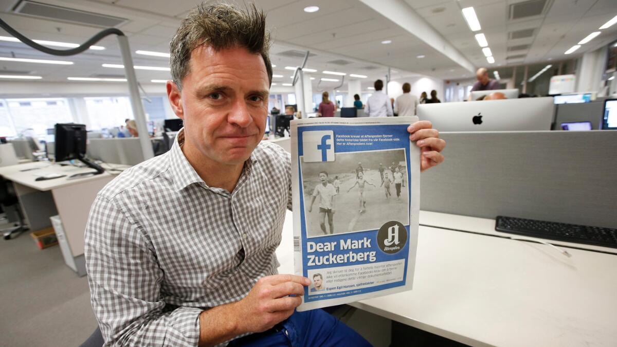 Aftenposten's editor-in-chief Espen Egil Hansen, who wrote an open letter to Facebook's Mark Zuckerberg about the censorship of an iconic image from the Vietnam War.