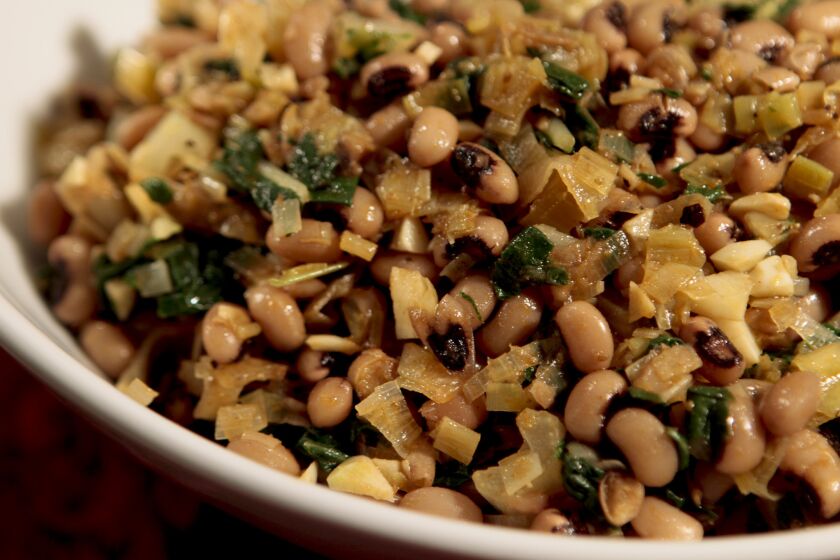 Recipe: Black-eyed peas with leeks and chard
