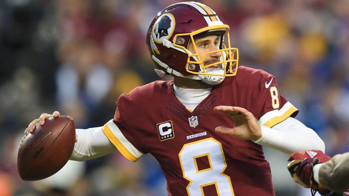 Washington Redskins quarterback Kirk Cousins passes during a game against the New York Giants on Jan. 1.