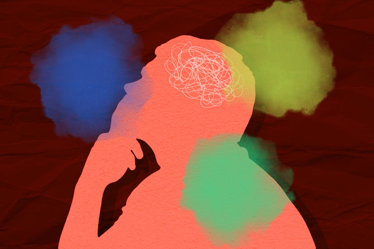 An illustration of a person pondering choices.