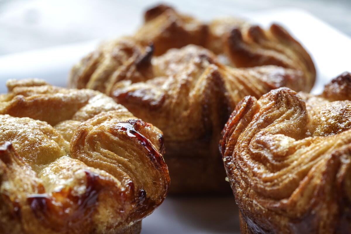 Kouign Amann pastry on display at McCall's Meat & Fish Co. in Los Feliz