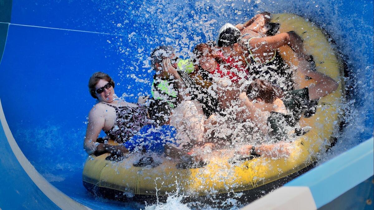 Knott's Berry Farm campers can hit the Banzai Falls ride at Knott's Soak City during the once-a-year Coaster Campout at the theme park in August.
