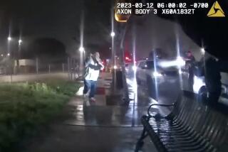 Body camera footage shows Adam Barcenas approaching police with a steel bar during a DUI traffic stop.