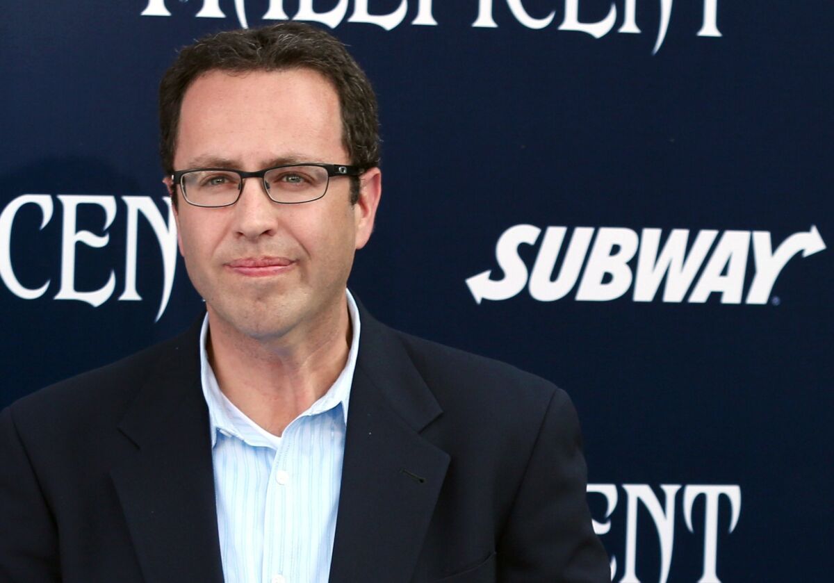Jared Fogle has been a spokesman for Subway since 2000. Above, he arrives at the world premiere of "Maleficent" in Los Angeles in 2014.