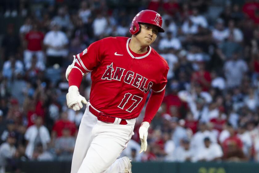 Angeles designated hitter Shohei Ohtani during a game with the New York Yankees on July 18, 2023.