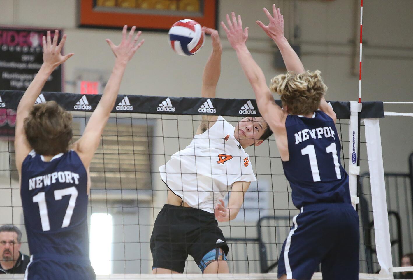 Photo Gallery: Newport Harbor vs. Huntington Beach in boys’ volleyball