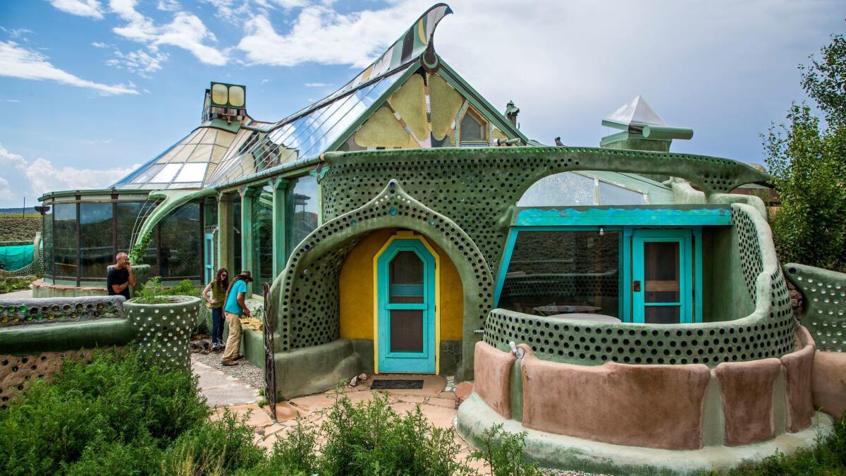 Phoenix Earthship at the Greater World Community outside Taos, New Mexico. (Ricardo DeAratanha / Los Angeles Times)