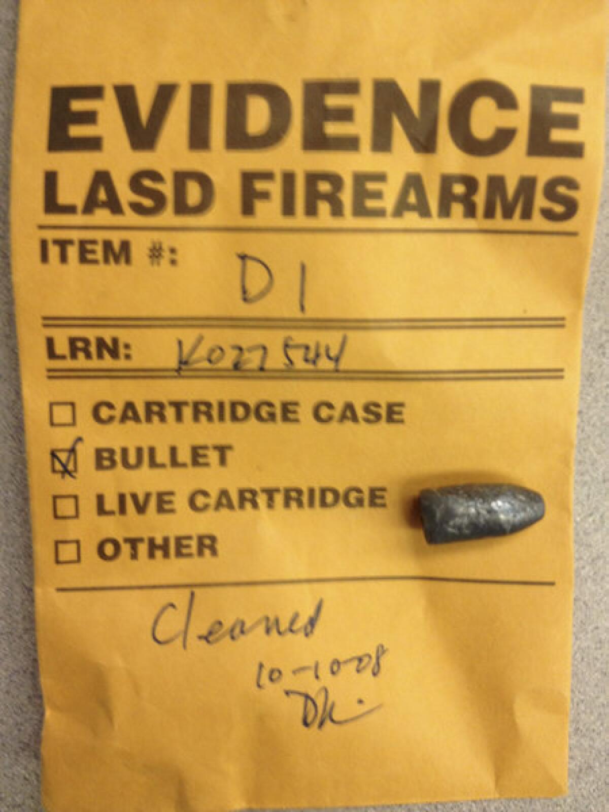 A bullet recovered from the Davien Graham shooting was taken into evidence.