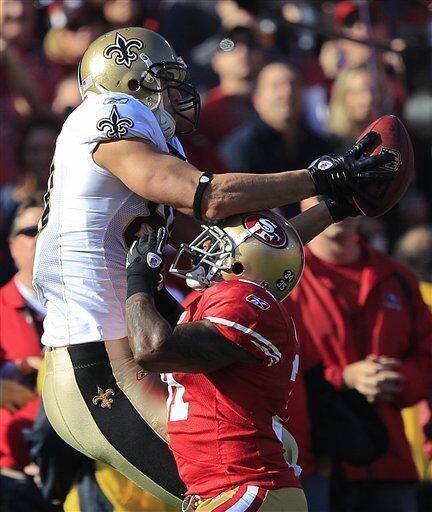 Legal hit by Niners' Whitner on Saints' Thomas - The San Diego Union-Tribune