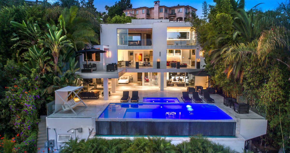 The three-story home perched above the Sunset Strip.