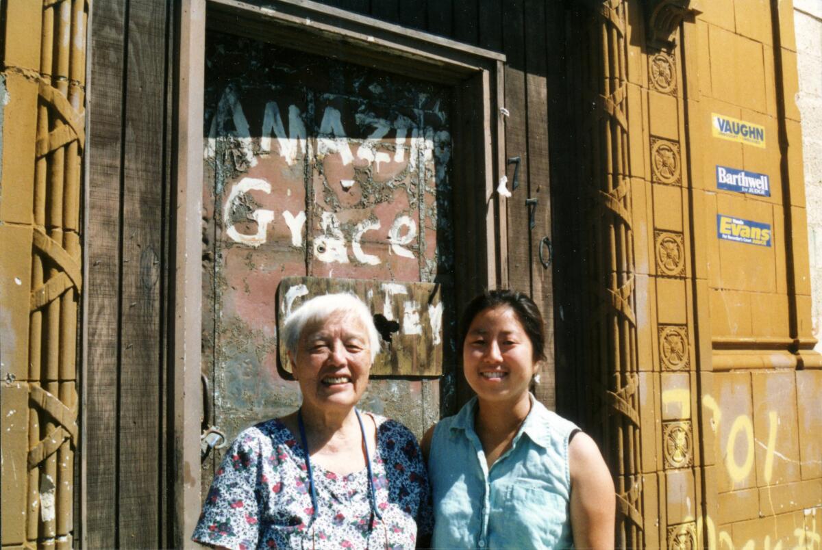 Filmmaker Grace Lee, right, with activist Grace Lee Boggs in the 2005 movie "The Grace Lee Project." (Courtesy of LeeLee Films)