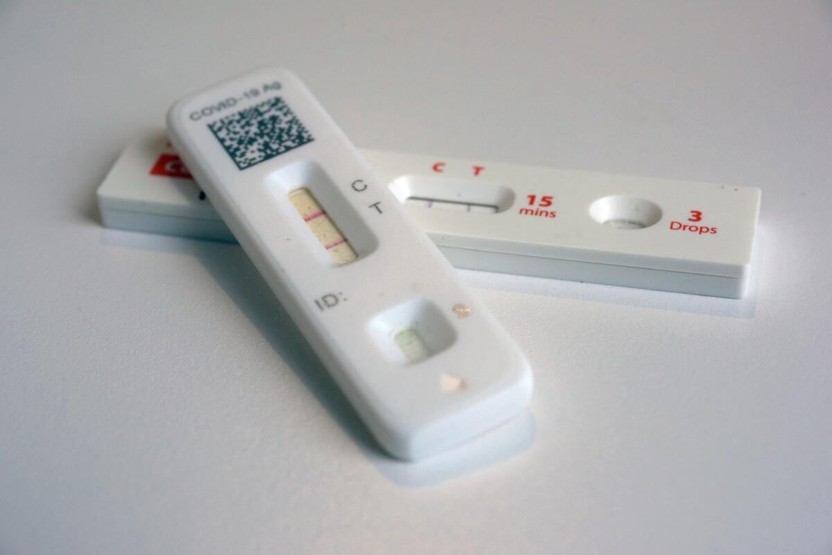 A COVID-19 home test indicates a coronavirus infection. 