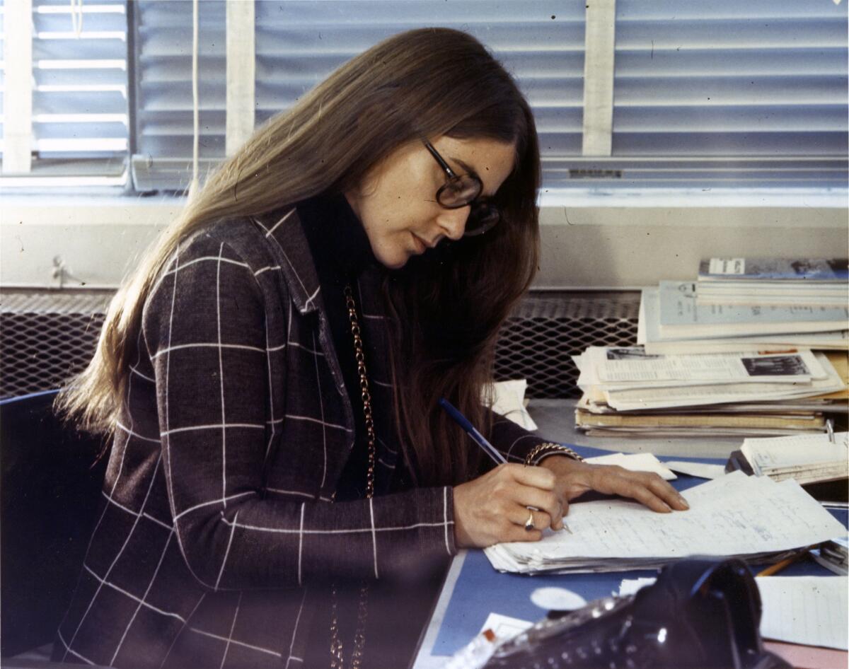 Young Apollo software pioneer Margaret Hamilton in an undated photo. Her image was part of Google's massive lighted portrait in the Mojave Desert.