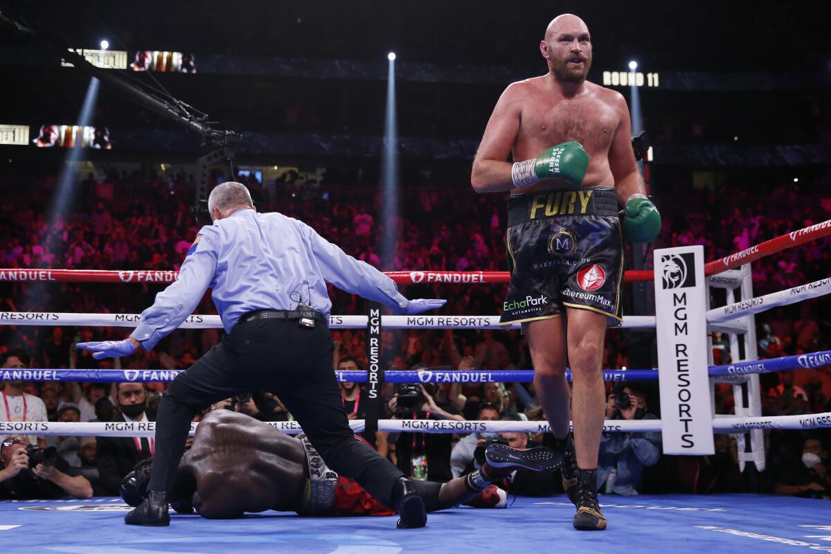 ARCHIVO - Foto del 9 de octubre del 2022, el boxeador Tyson Fury, of England, 