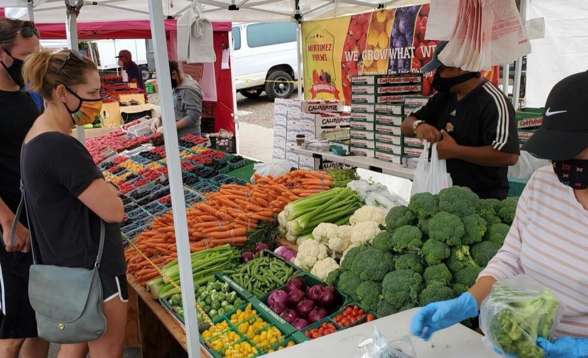 Masks are required for vendors and guests at the La Jolla Open Aire Market.