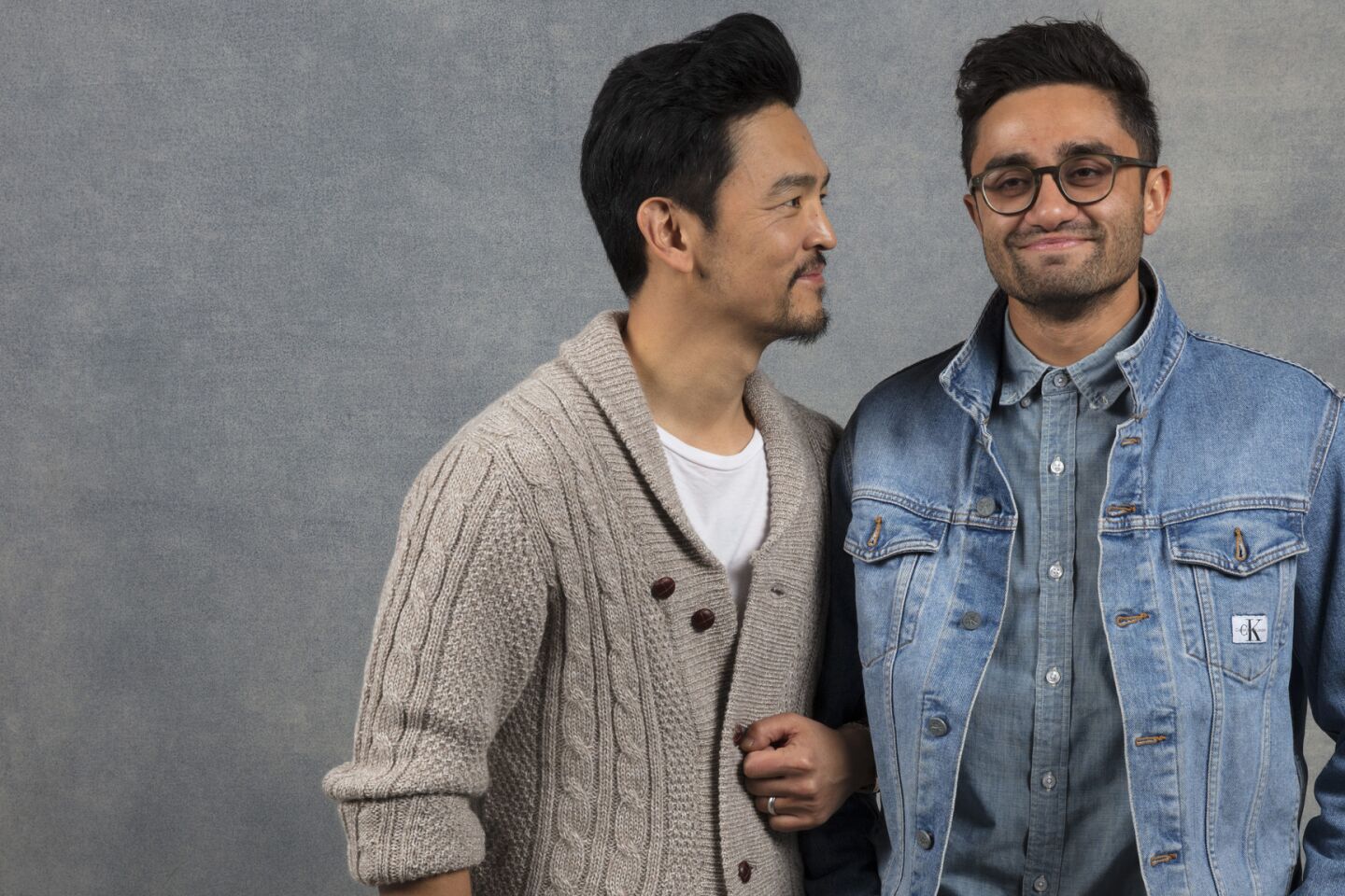 Actor John Cho, left, and director Aneesh Chaganty, from the film "Search."